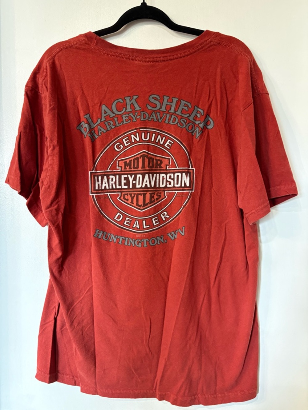 Harley-Davidson Red Black Sheep Huntington WV Logo Tee